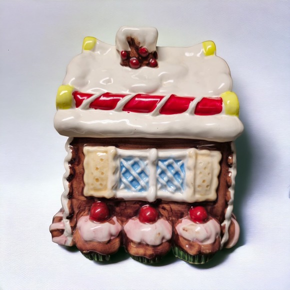 Gingerbread Ceramic Cookie Jar House - Picture 2 of 6